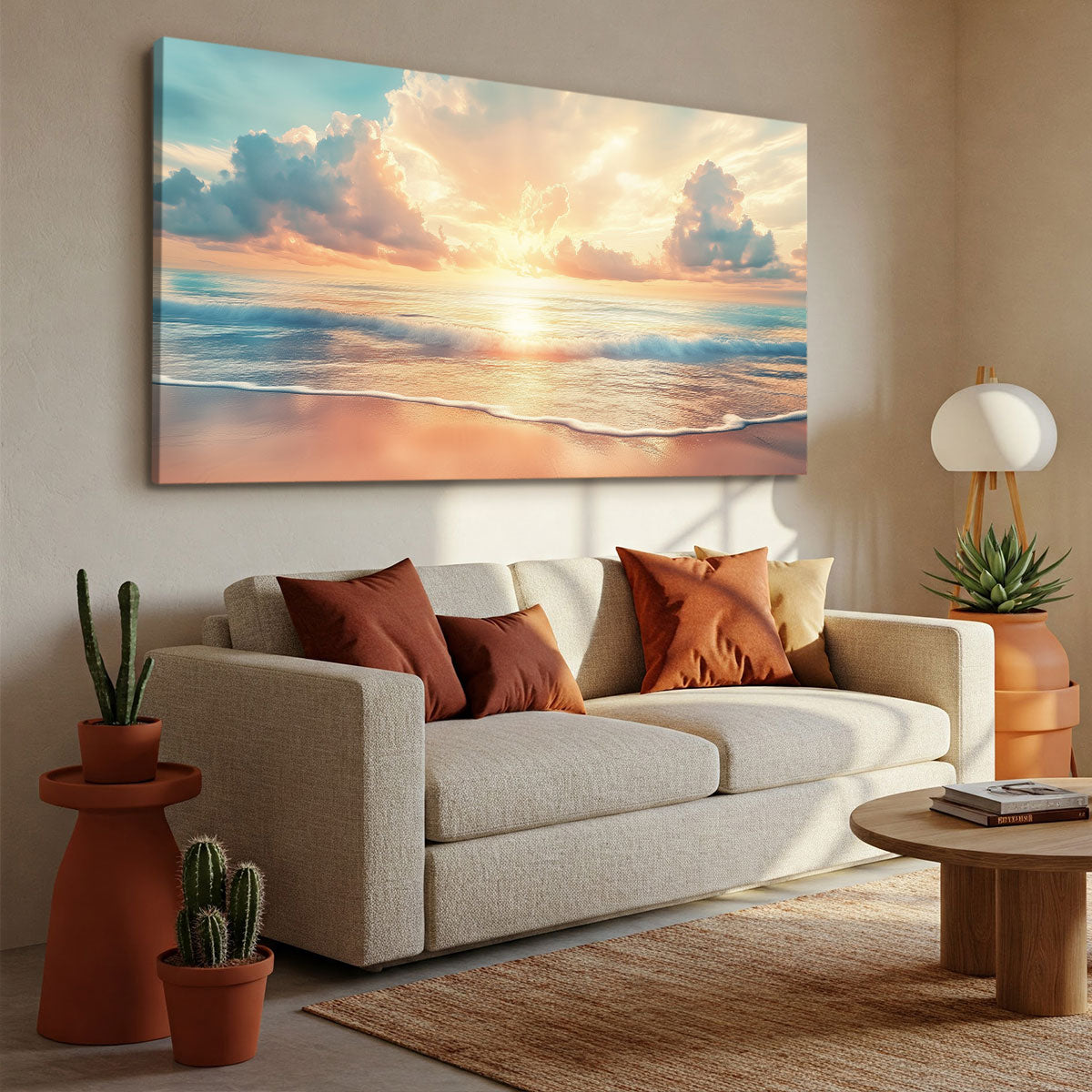 Peaceful Horizon Glow Beach Wall Art