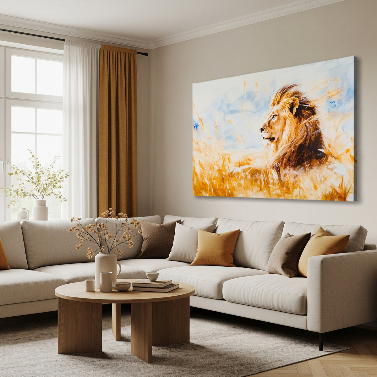 Majestic Lion Fine Art Oil Painting on Canvas
