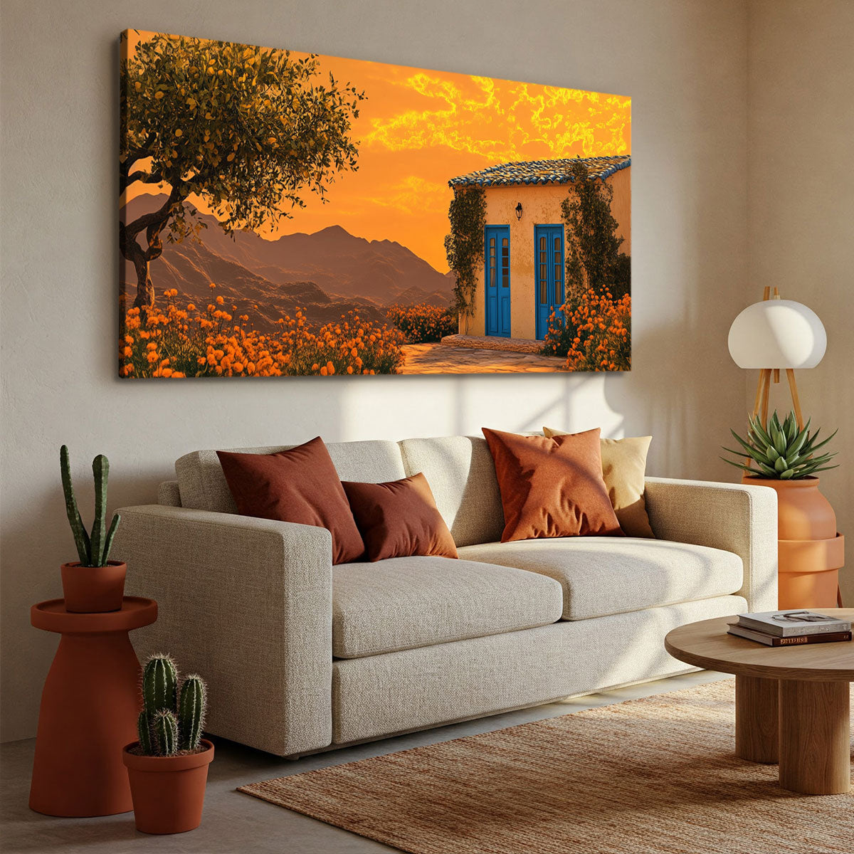 Quaint Villa Mediterranean Art Canvas Print
