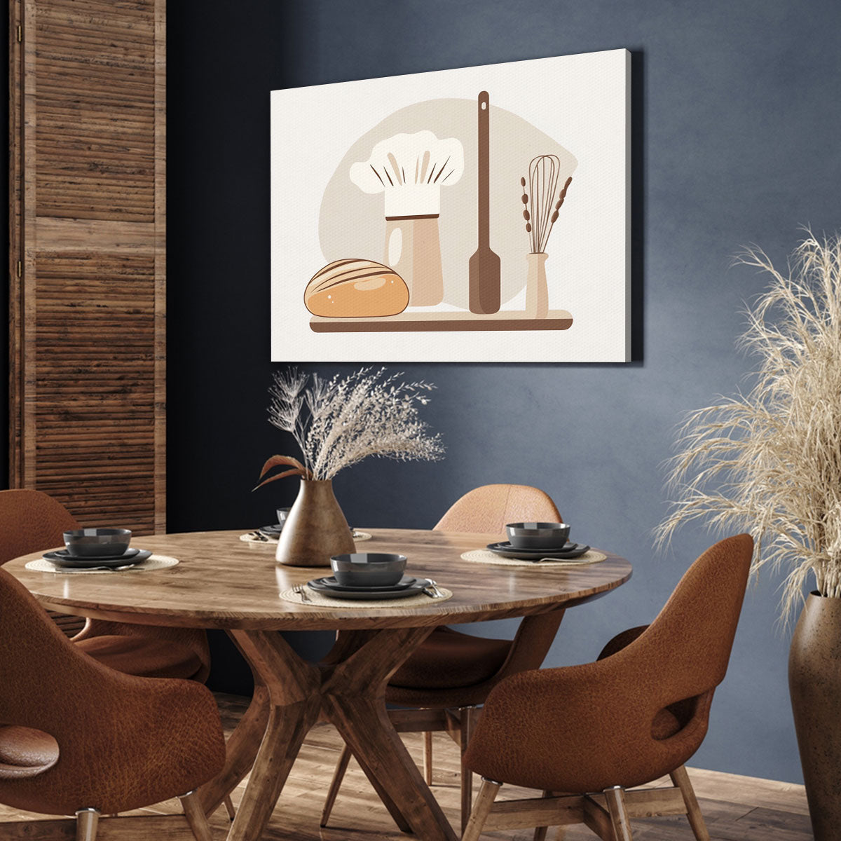 Minimalist Kitchen Utensils Canvas Wall Art