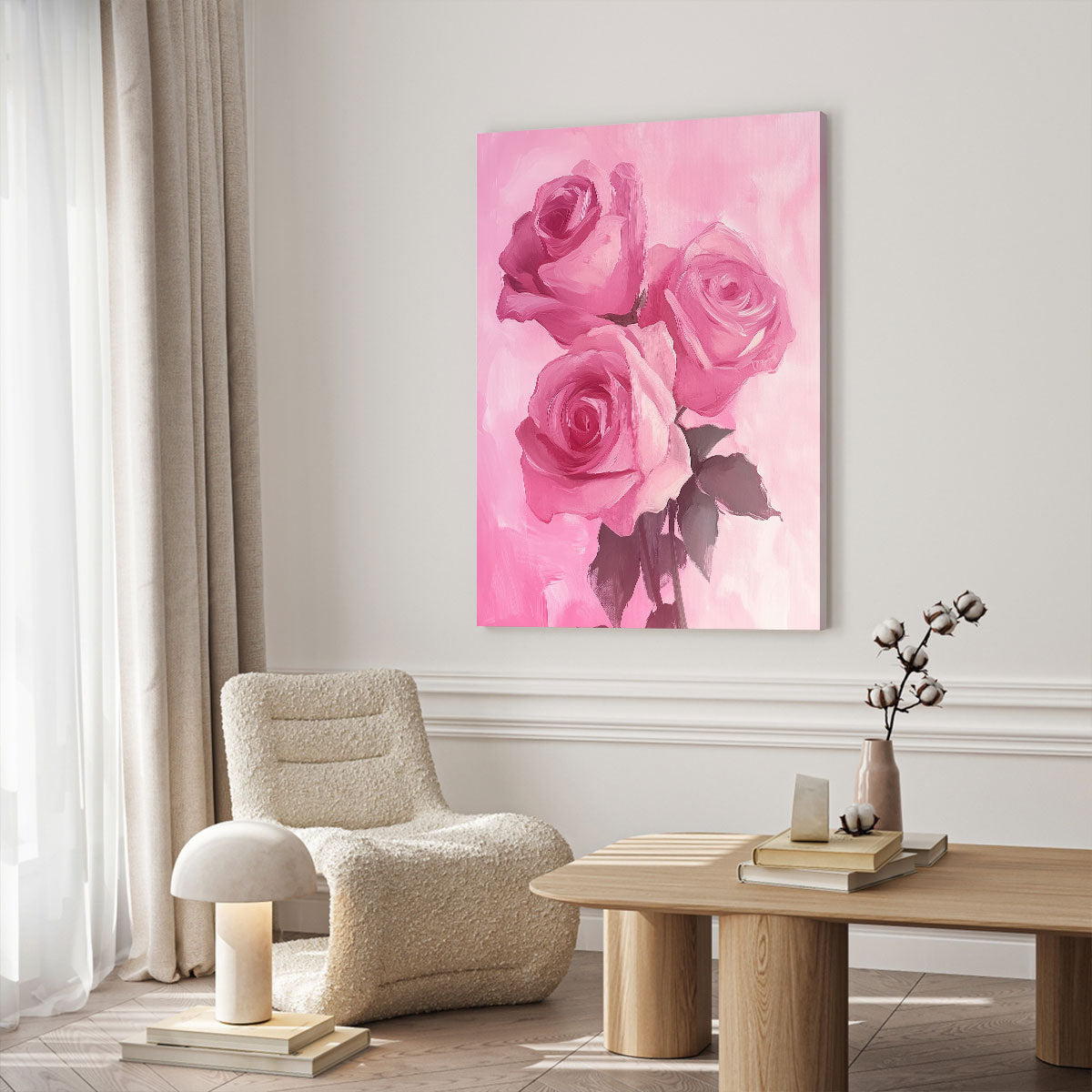 Roses Painting Canvas Fine Arts Print