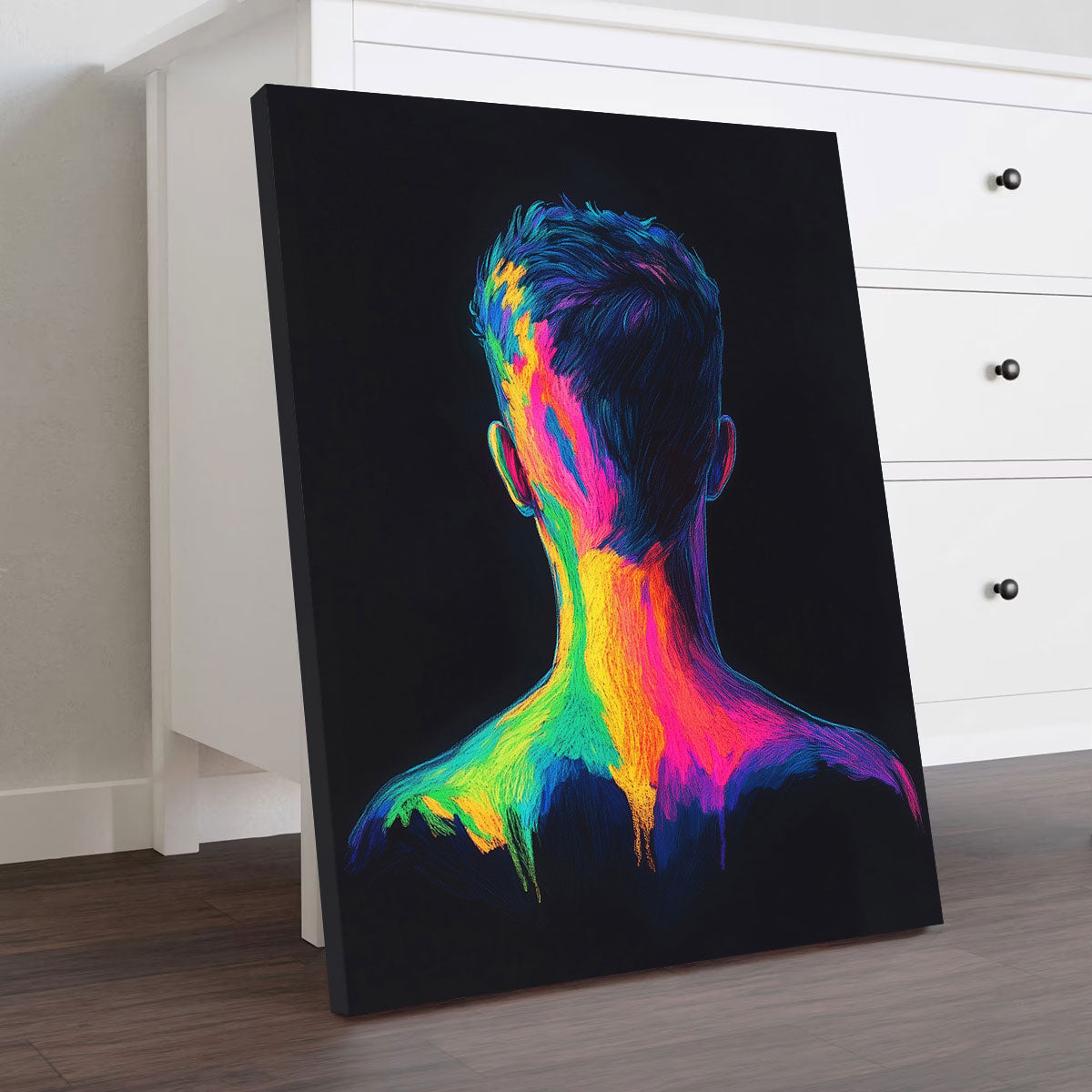 Pop Art Man Back Portrait Canvas Wall Art