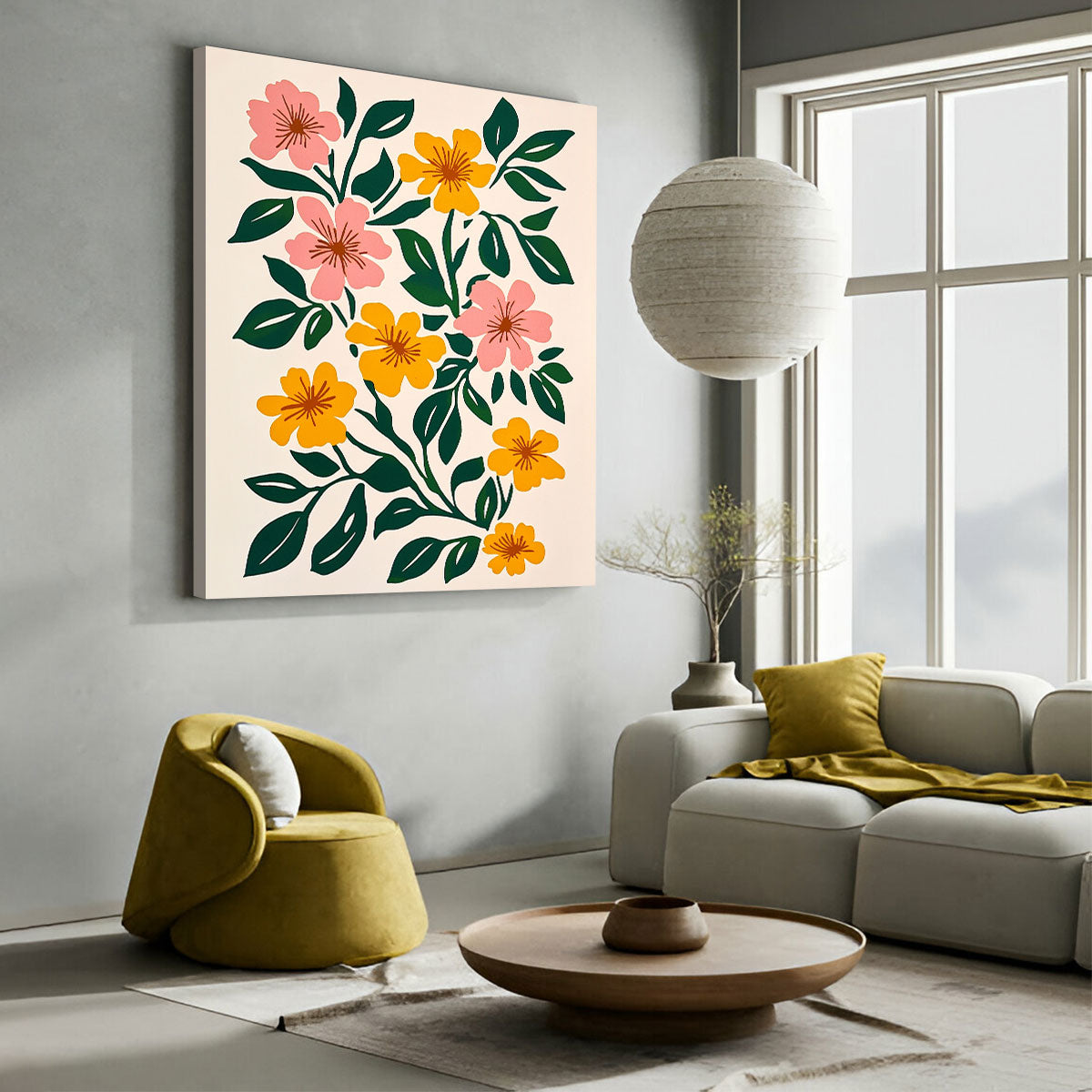 Flower Arrangement Canvas Boho Wall Decor