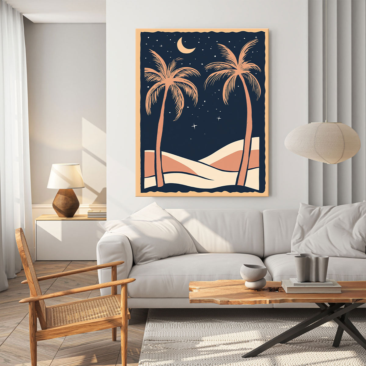Nighttime Beach Art Boho Wall Decor