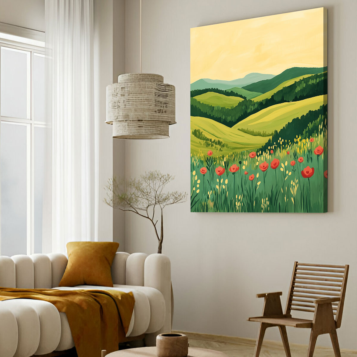 Blooming Vibrant Poppies Vintage Artwork