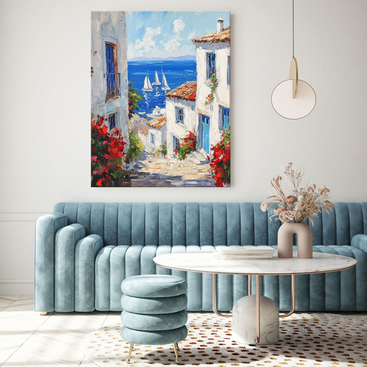 Mediterranean Art Azure Beach Wall Art