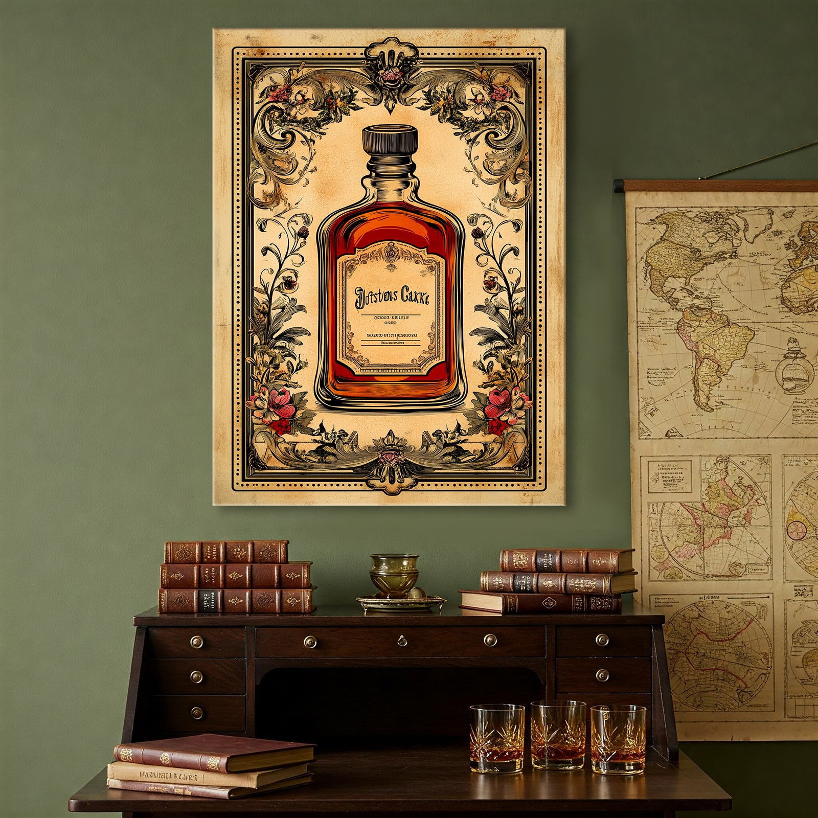 Old-Fashioned Apothecary Label Canvas Print with Vintage Details