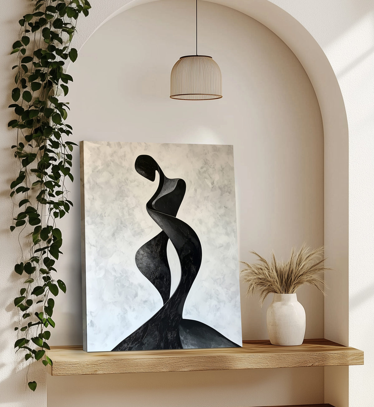 Abstract Embrace Minimalist Canvas Wall Art