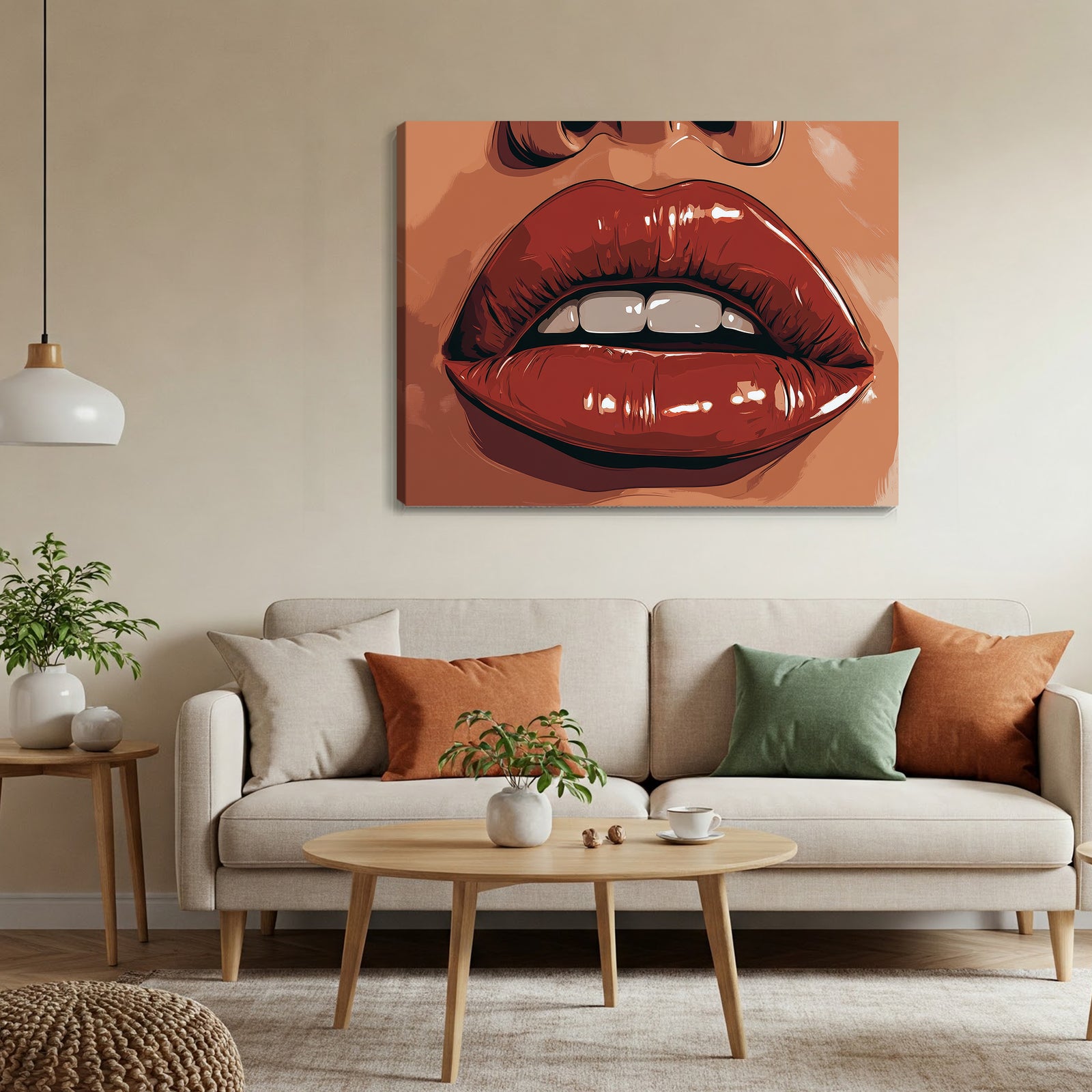Glam Pop Lips Abstract Wall Art