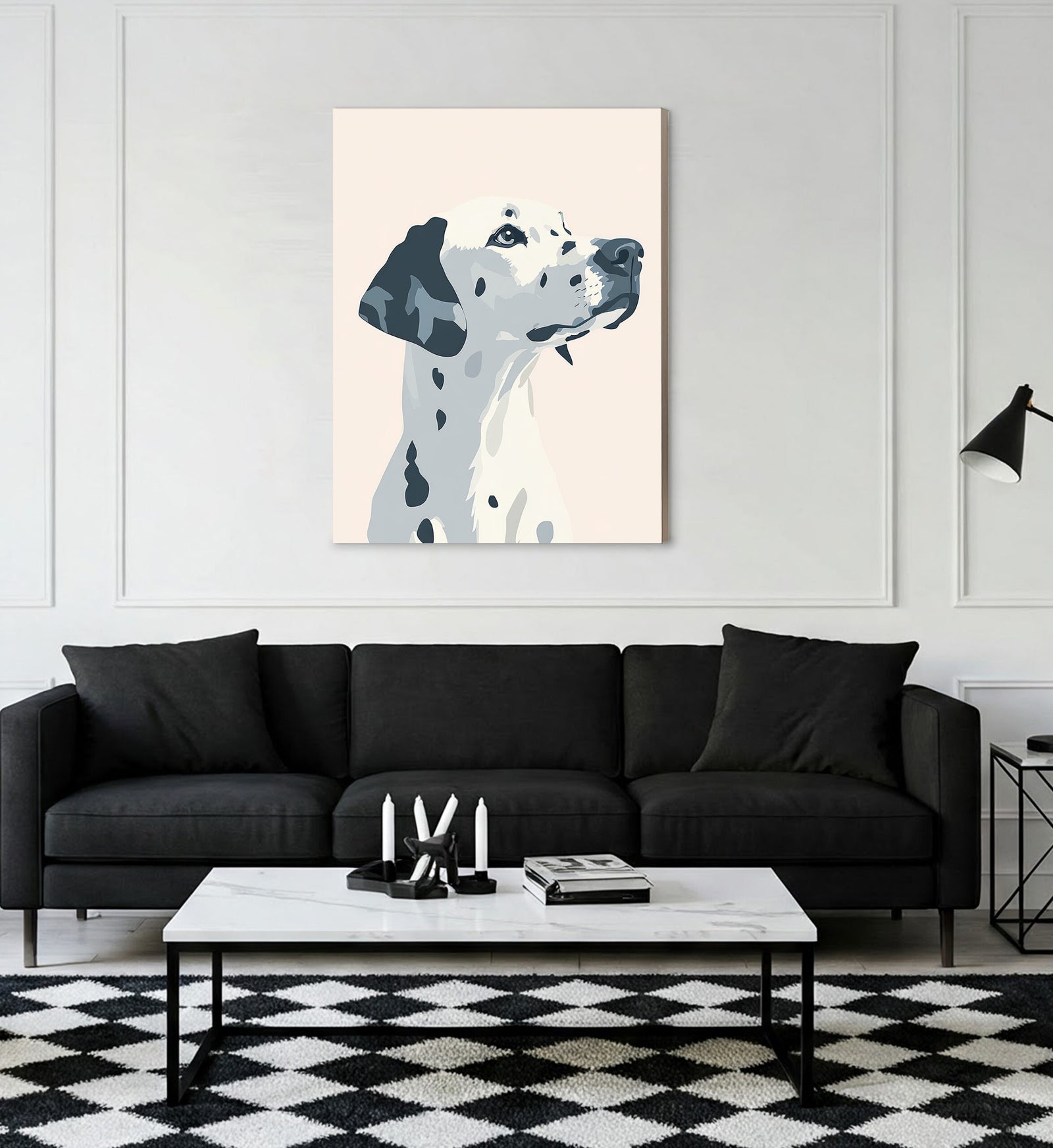 Dalmatian Dog Portrait Abstract Wall Art