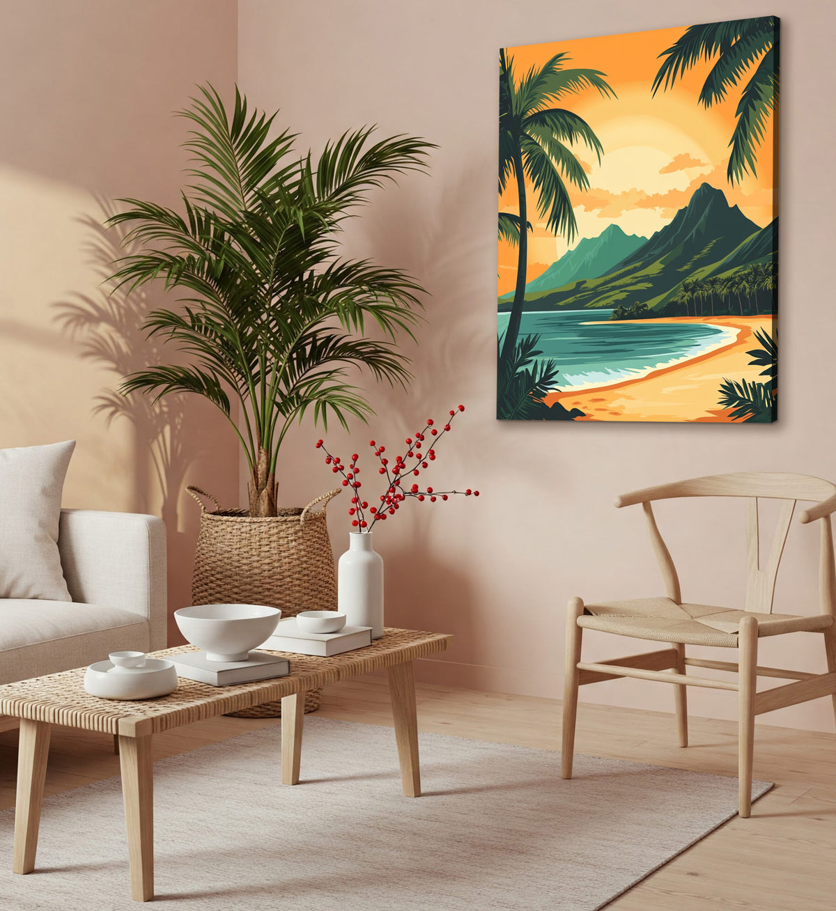 Hawaiian Sunset Modern Wall Artwork