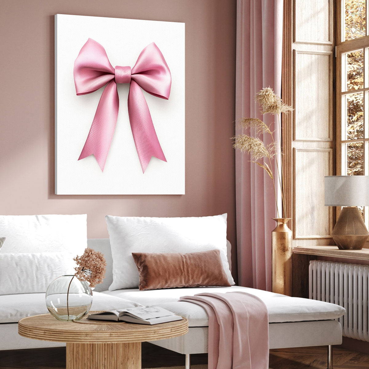 Ribbon Bow Minimalist Bedroom Wall Art