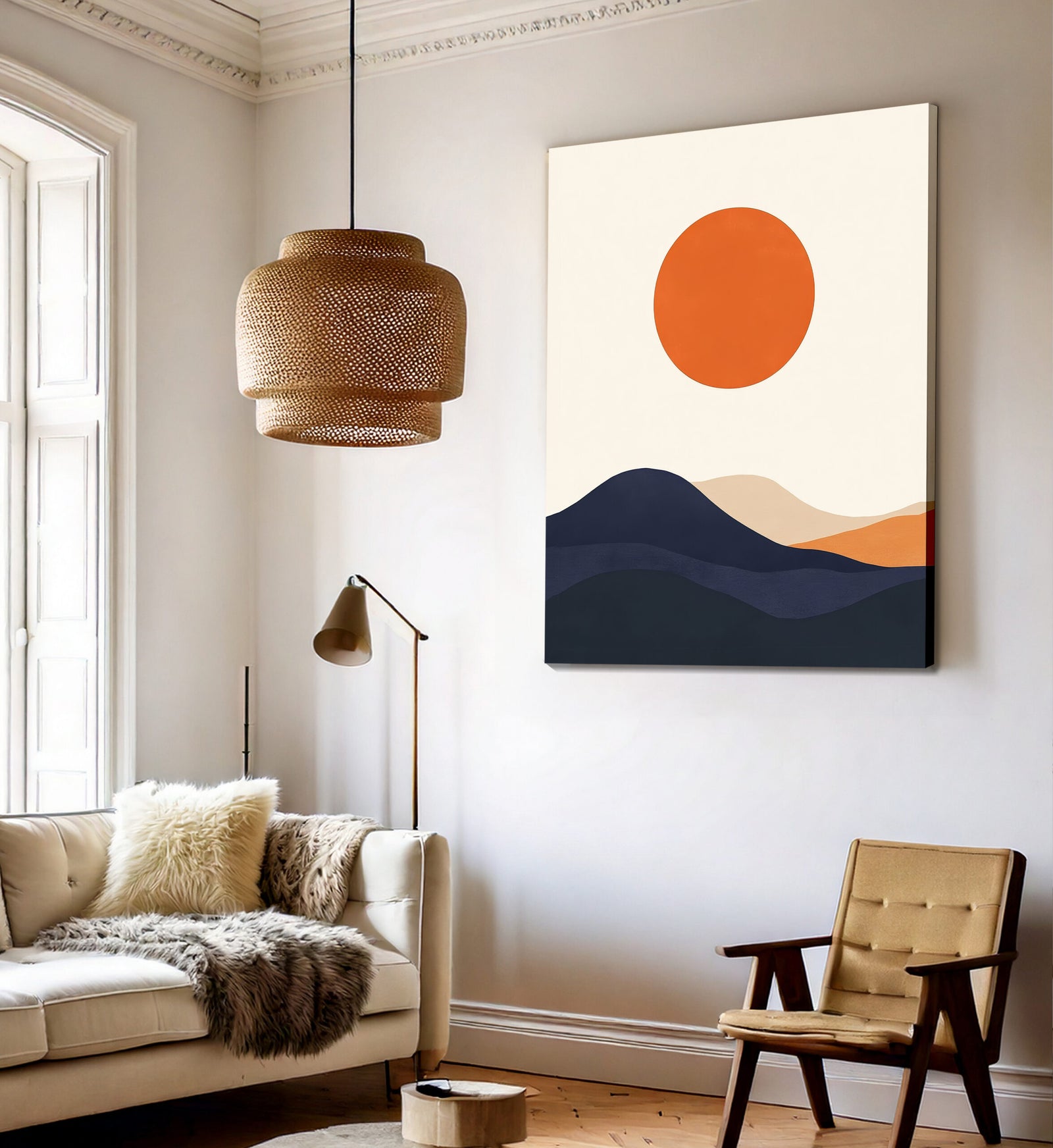 Golden Hour Minimalist Acrylic Art Wall