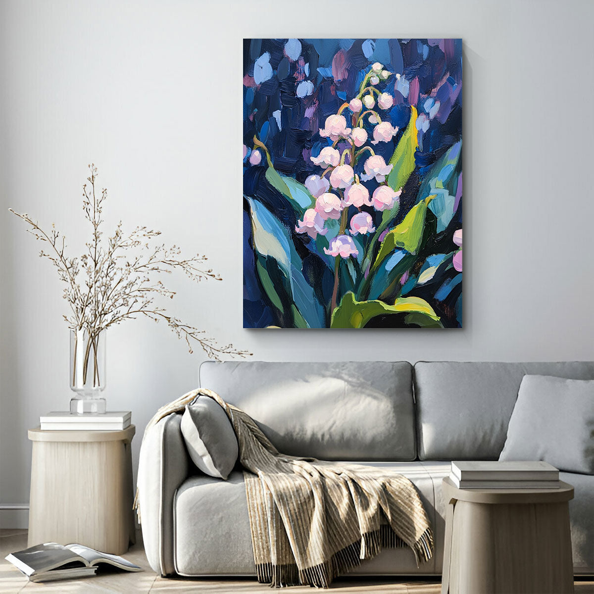 Delicate Lily-of-the-Valley Oil Painting Canvas Wall Art