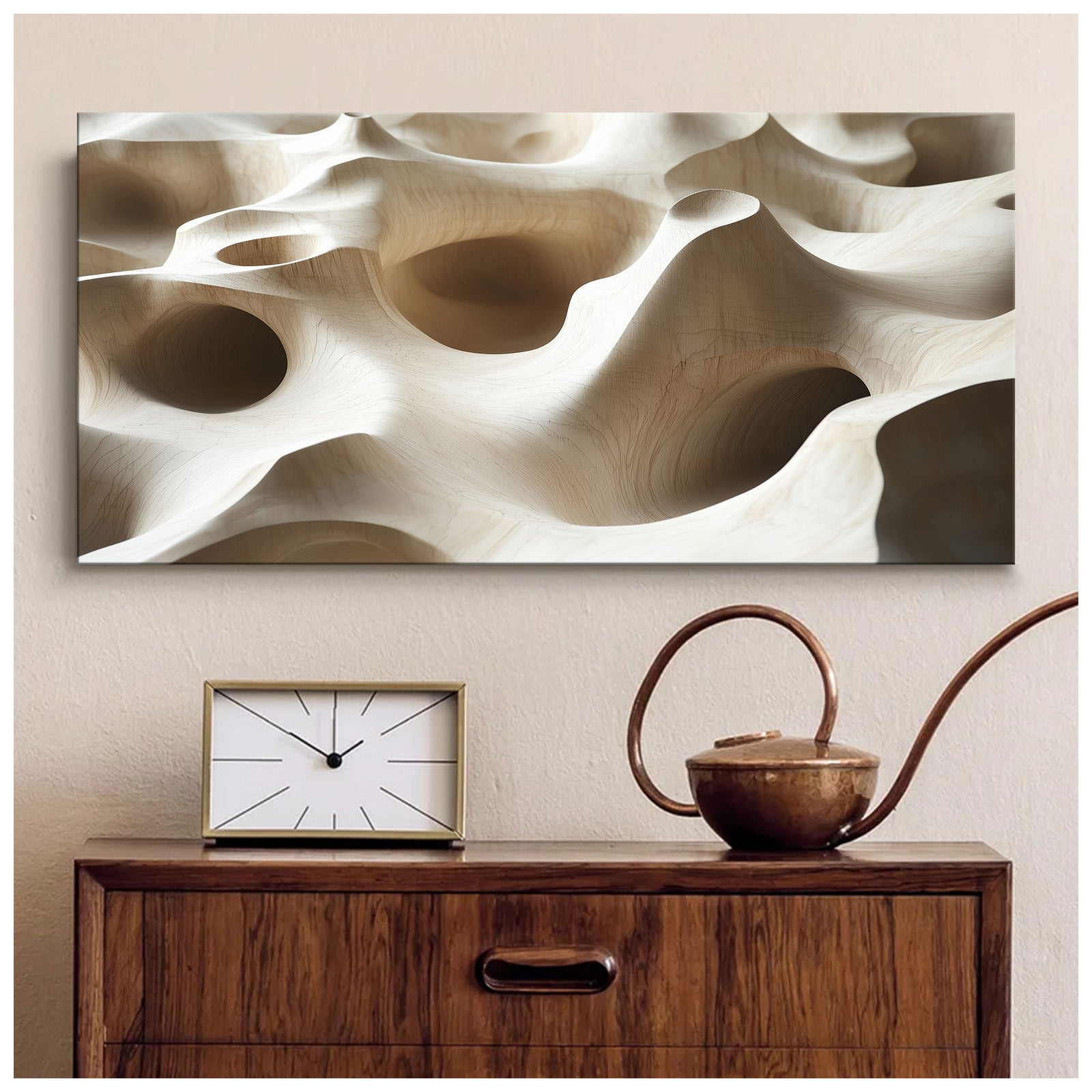 Carved Currents Abstract Canvas Wall Art for Living Room