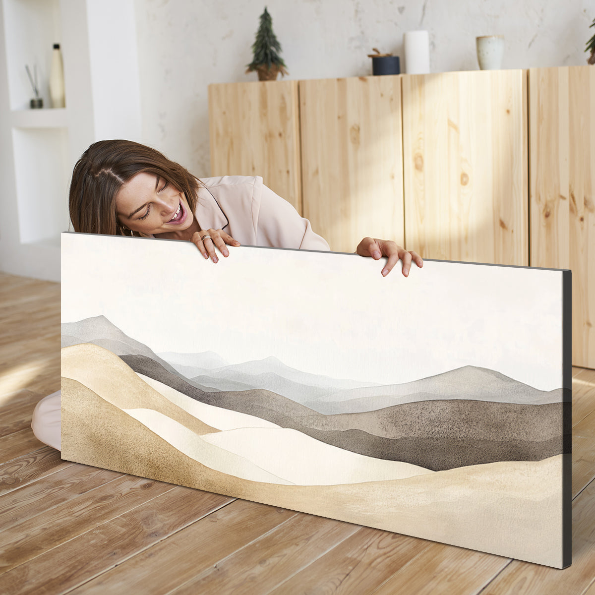 Serene Dunes Abstract Landscape Canvas Print for Living Room