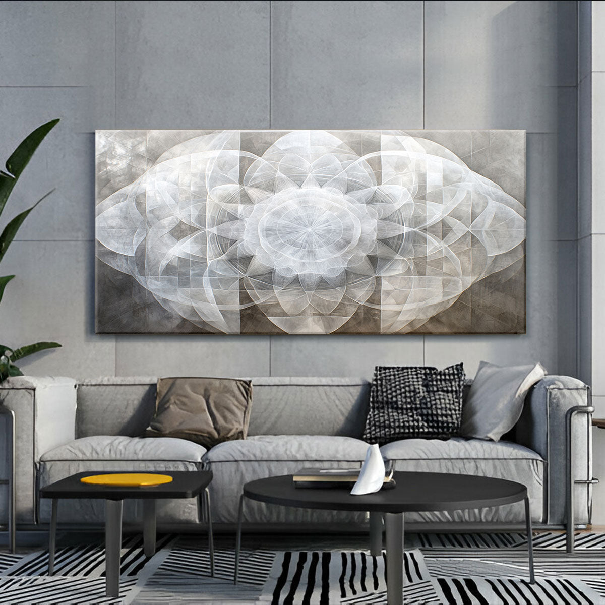 Ethereal Geometry Abstract Canvas Wall Art for Living Room