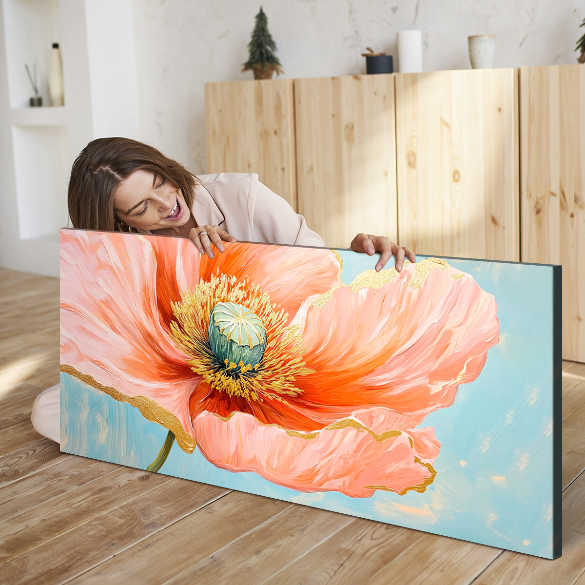 Petal Bloom Abstract Floral Canvas Print for Living Room