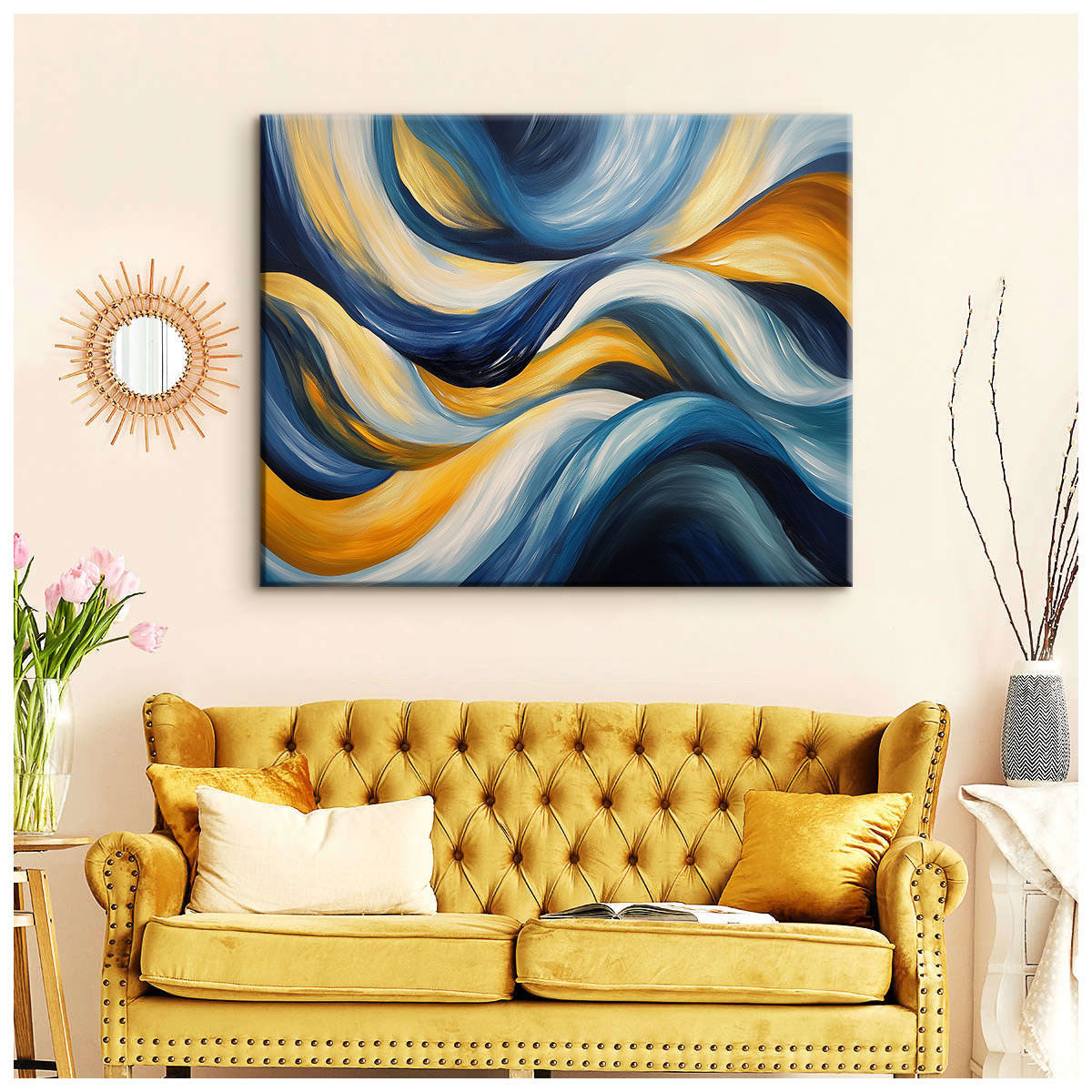 Color Blocks Abstract Minimalist Canvas Wall Art