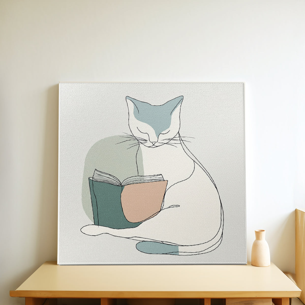 Open Book Minimalist Canvas Wall Art