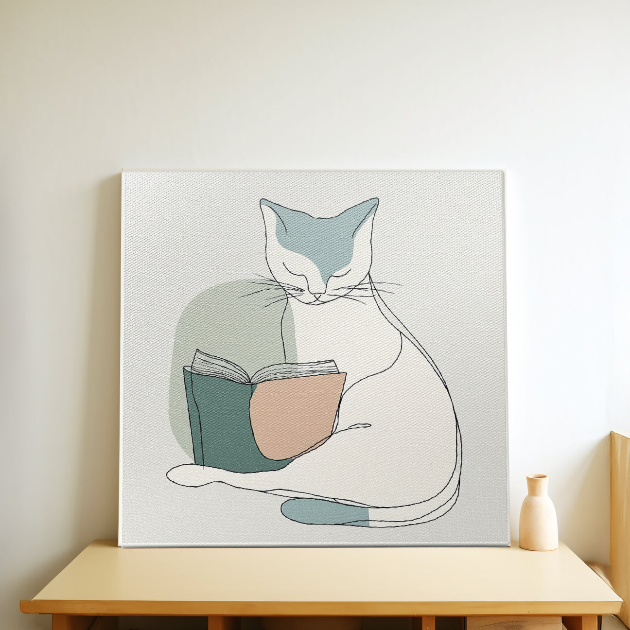 Open Book Minimalist Canvas Wall Art