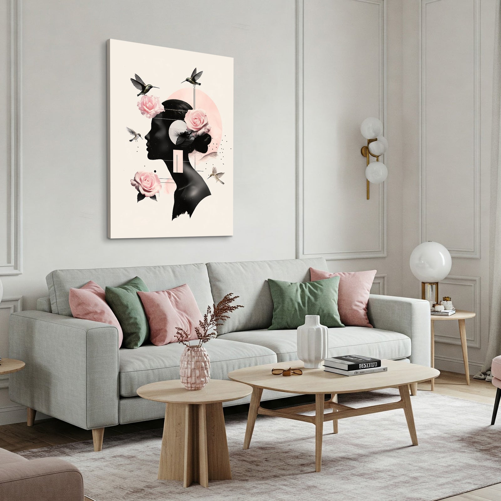 Rose Silhouette - Modern Minimalist Canvas Wall Art