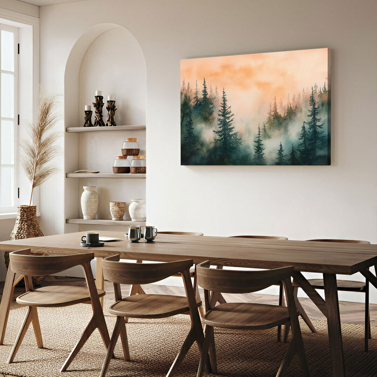 Forest Watercolor - Minimalist Canvas Wall Art