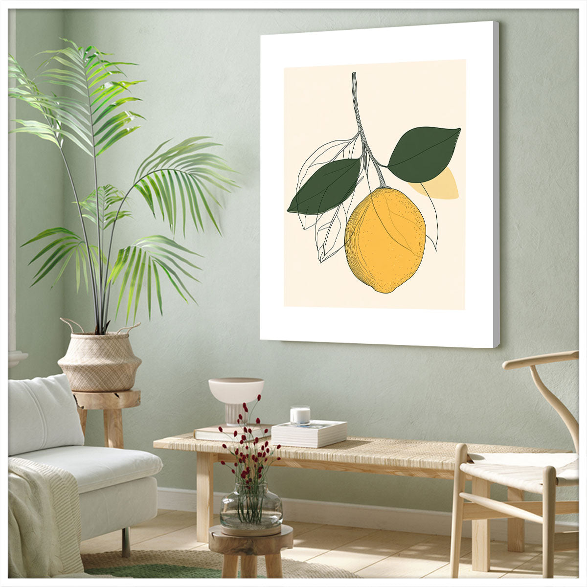 Summer Lemon Bliss Abstract Wall Art