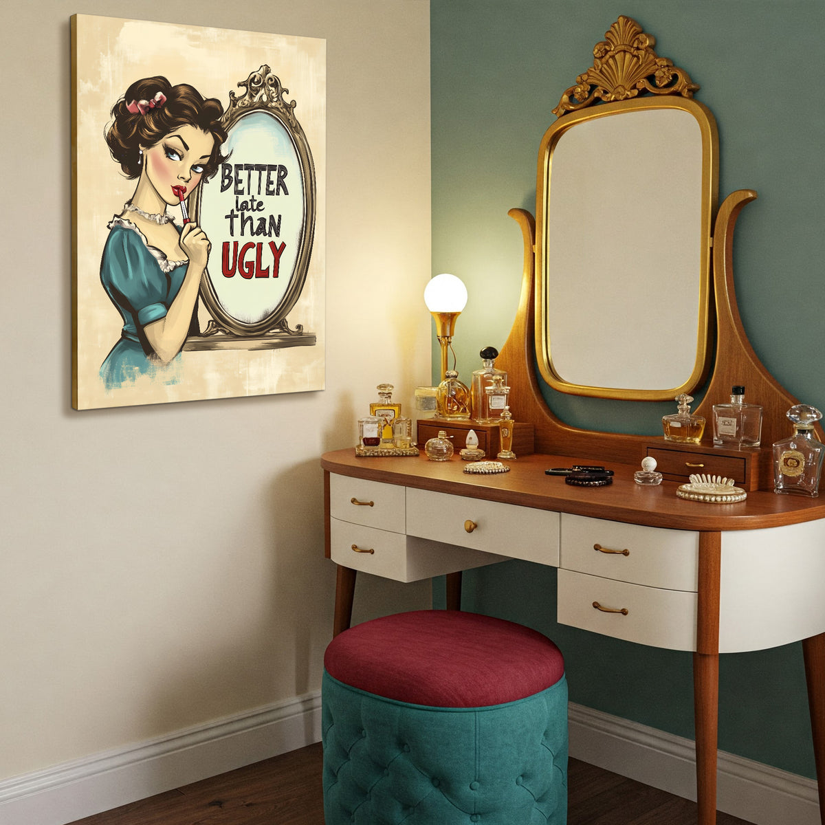 Vintage Woman - Retro Minimalist Canvas Wall Art