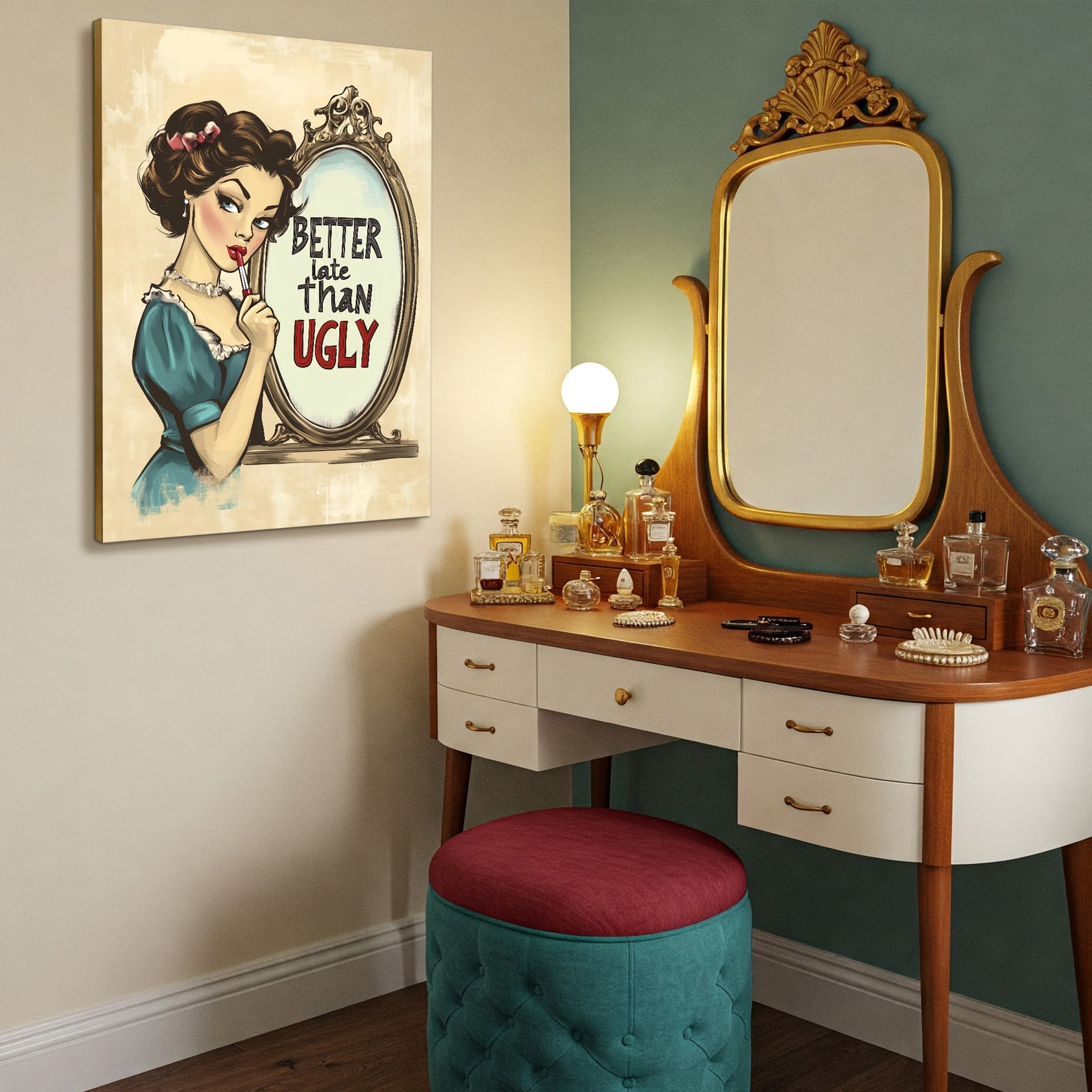 Vintage Woman - Retro Minimalist Canvas Wall Art
