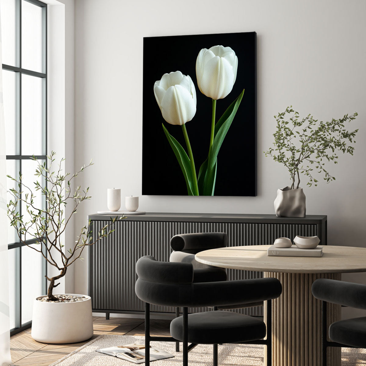Silent Duo ưPale Tulip Pair Flower Art