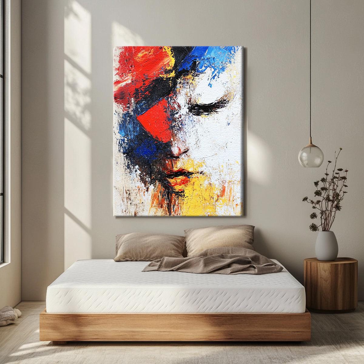 Dreaming Colors Abstract Portraiture Canvas Wall Art for Living Room