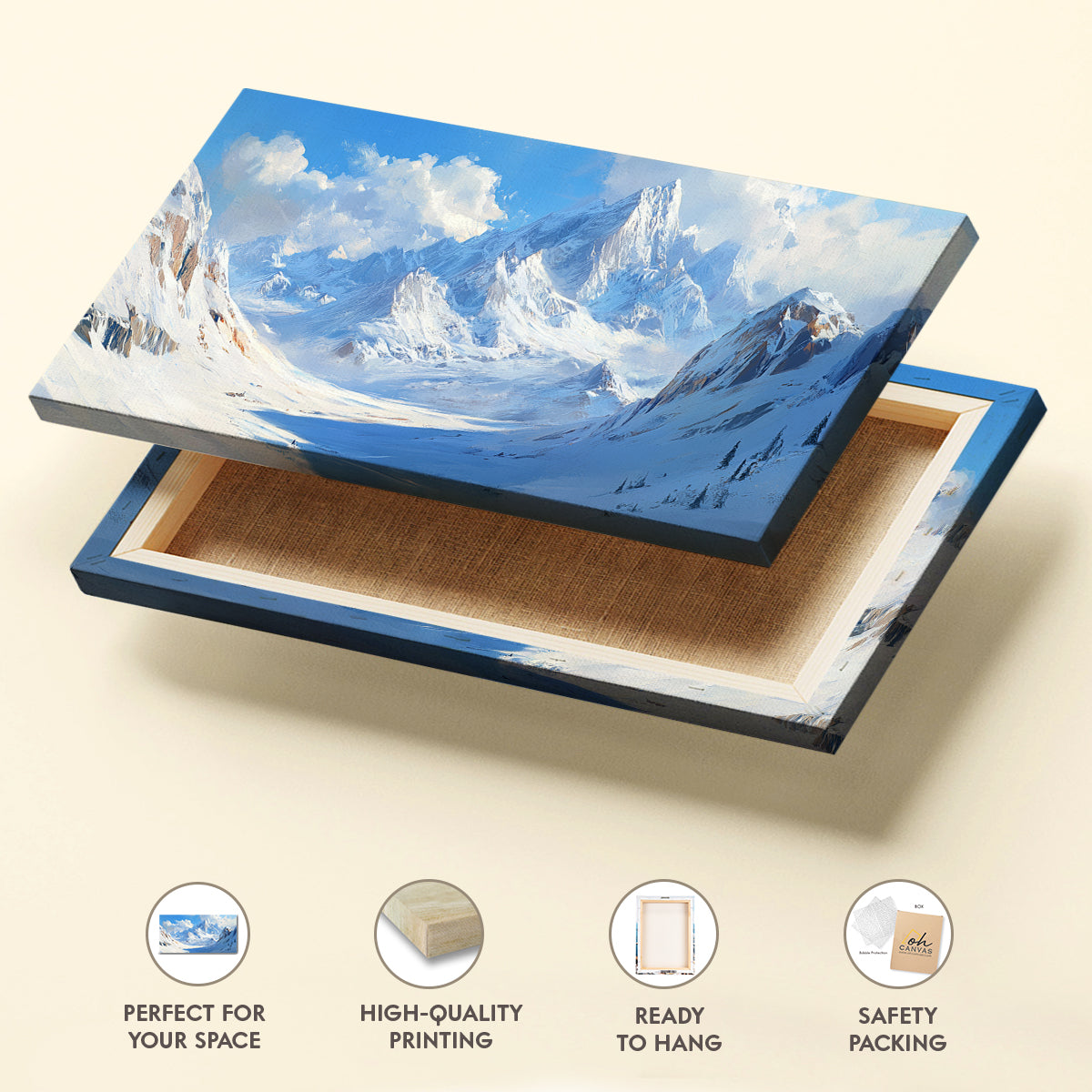 Snowy Mountains Modern Wall Artwork