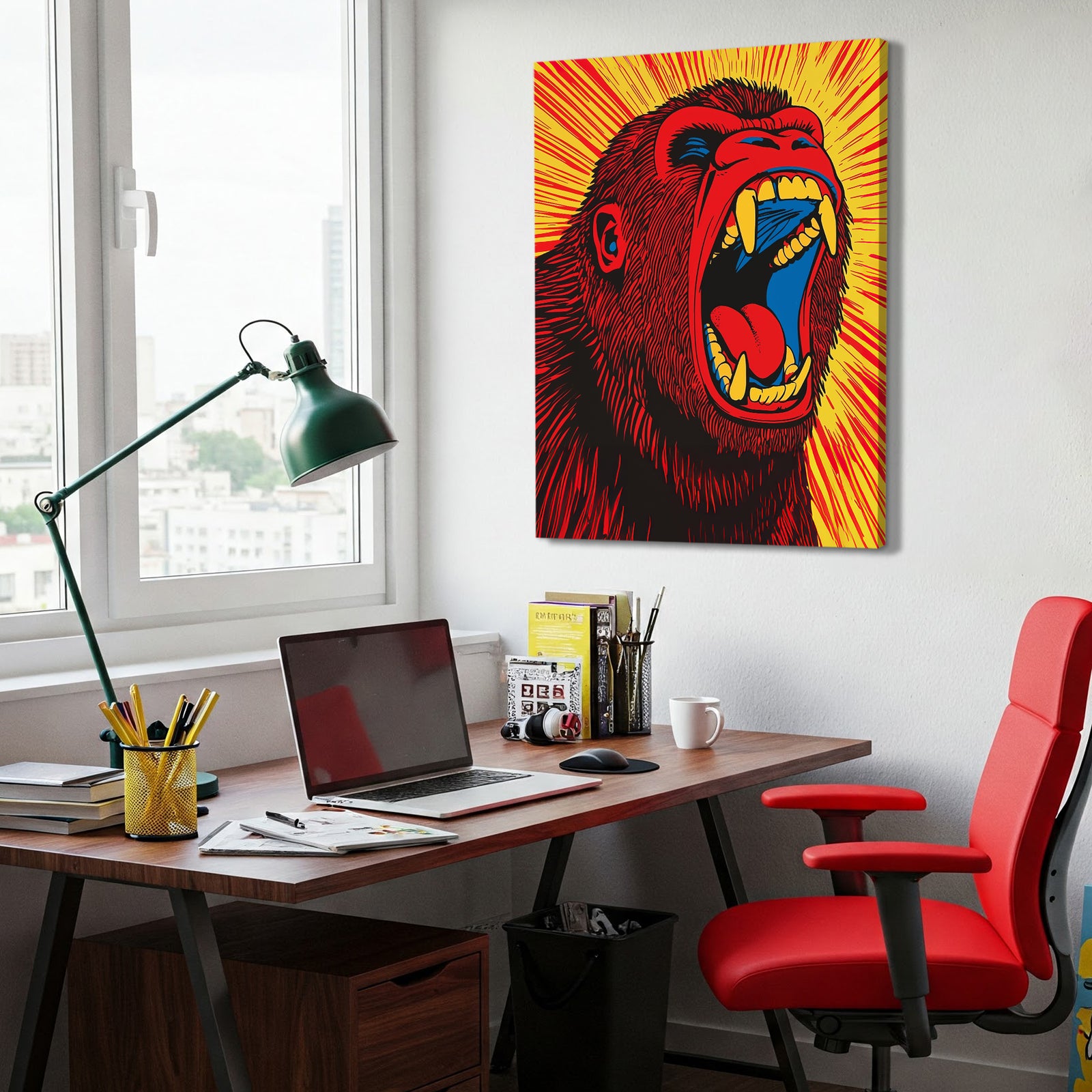 Vibrant Gorilla Modern Wall Artwork