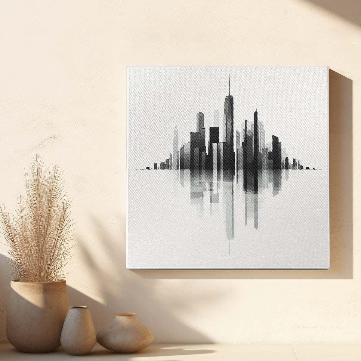 City Skyline Minimalist Canvas Wall Art