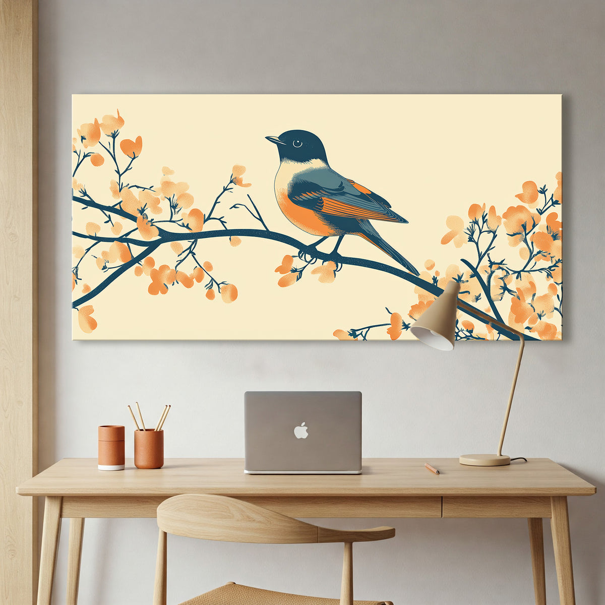 Bird On Branch Modern Wall Artwork