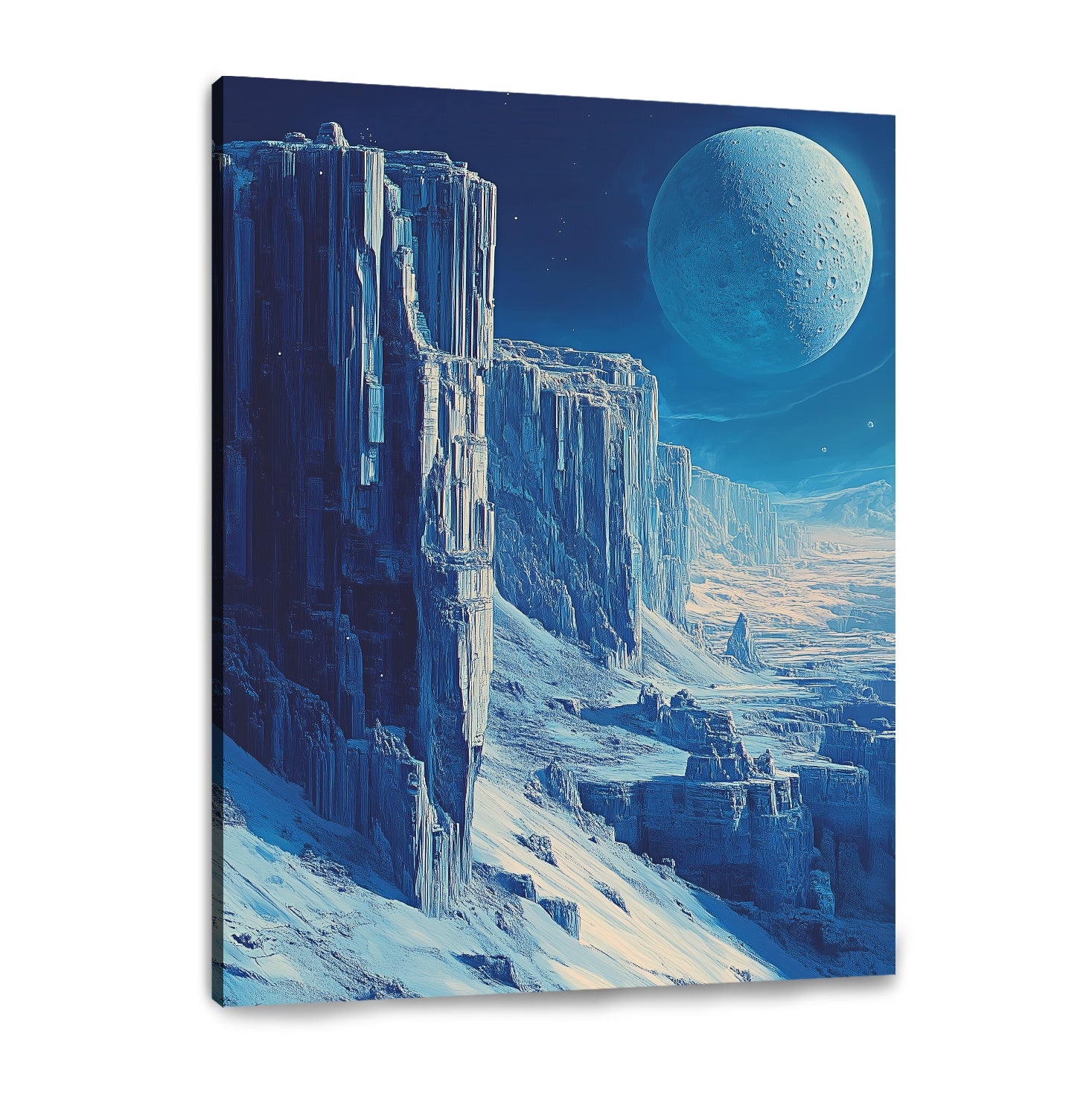 Lunar Horizon Landscape Abstract Canvas Wall Art for Living Room