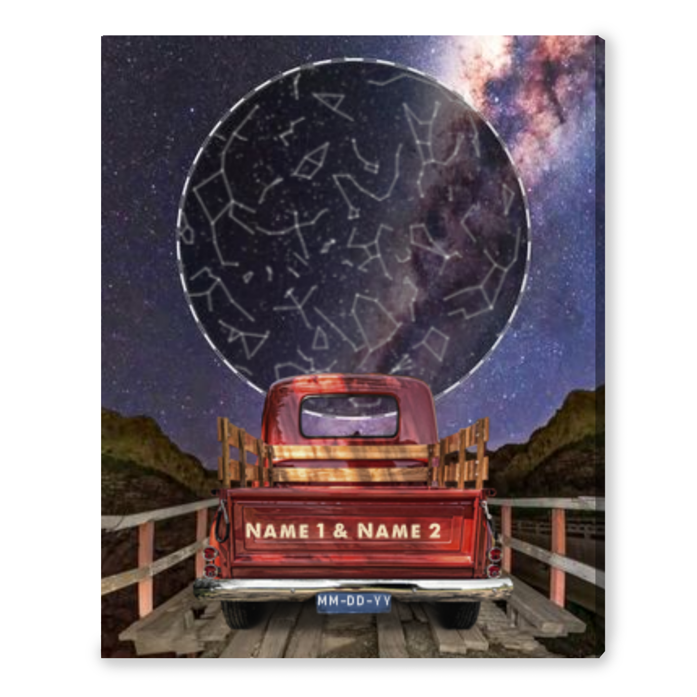 Custom Star Map Gift Unique Anniversary Gift Wall Art Canvas Print