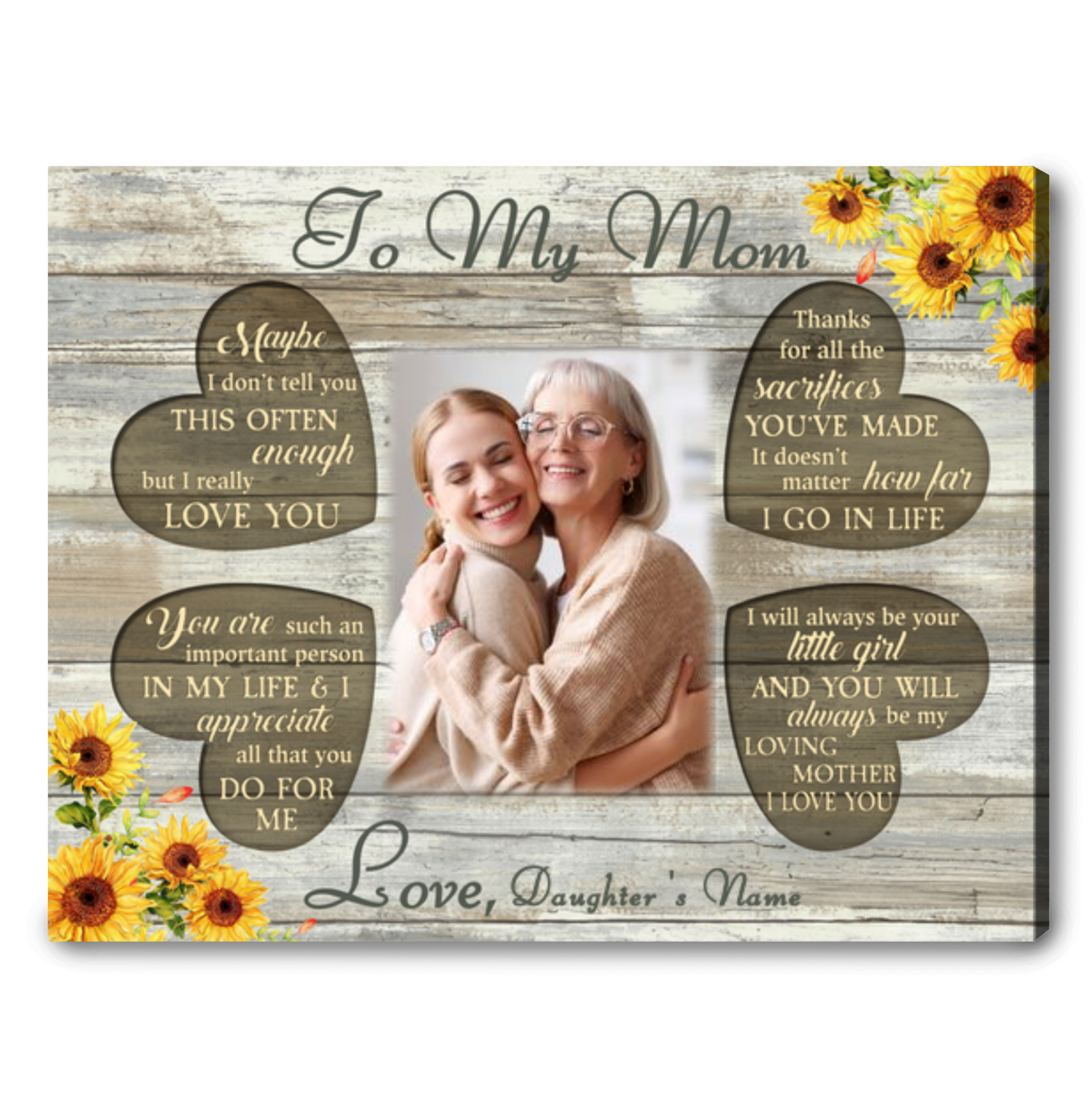 Birthday Gift Ideas For Mom From Daughter Custom Photo Canvas You Will Always Be My Loving Mother Ohcanvas