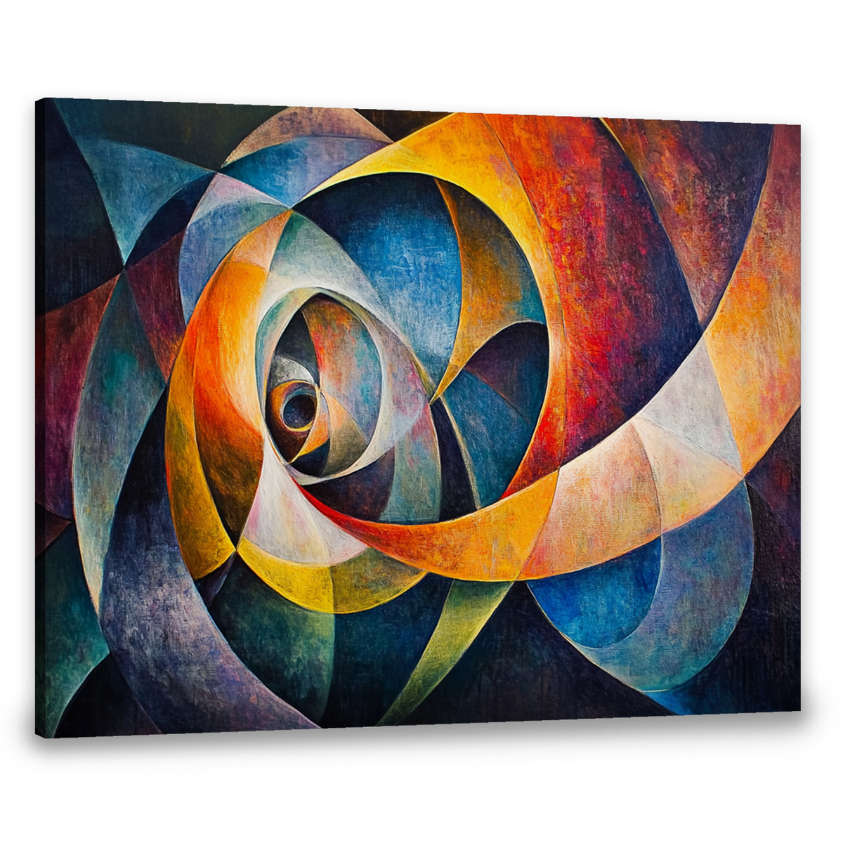 Spiral of Colors Geometric Abstract Canvas Wall Art