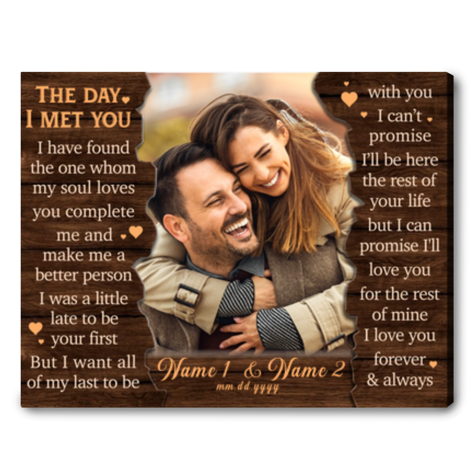 Unique Anniversary Gift For Couple Custom Photo Canvas Print