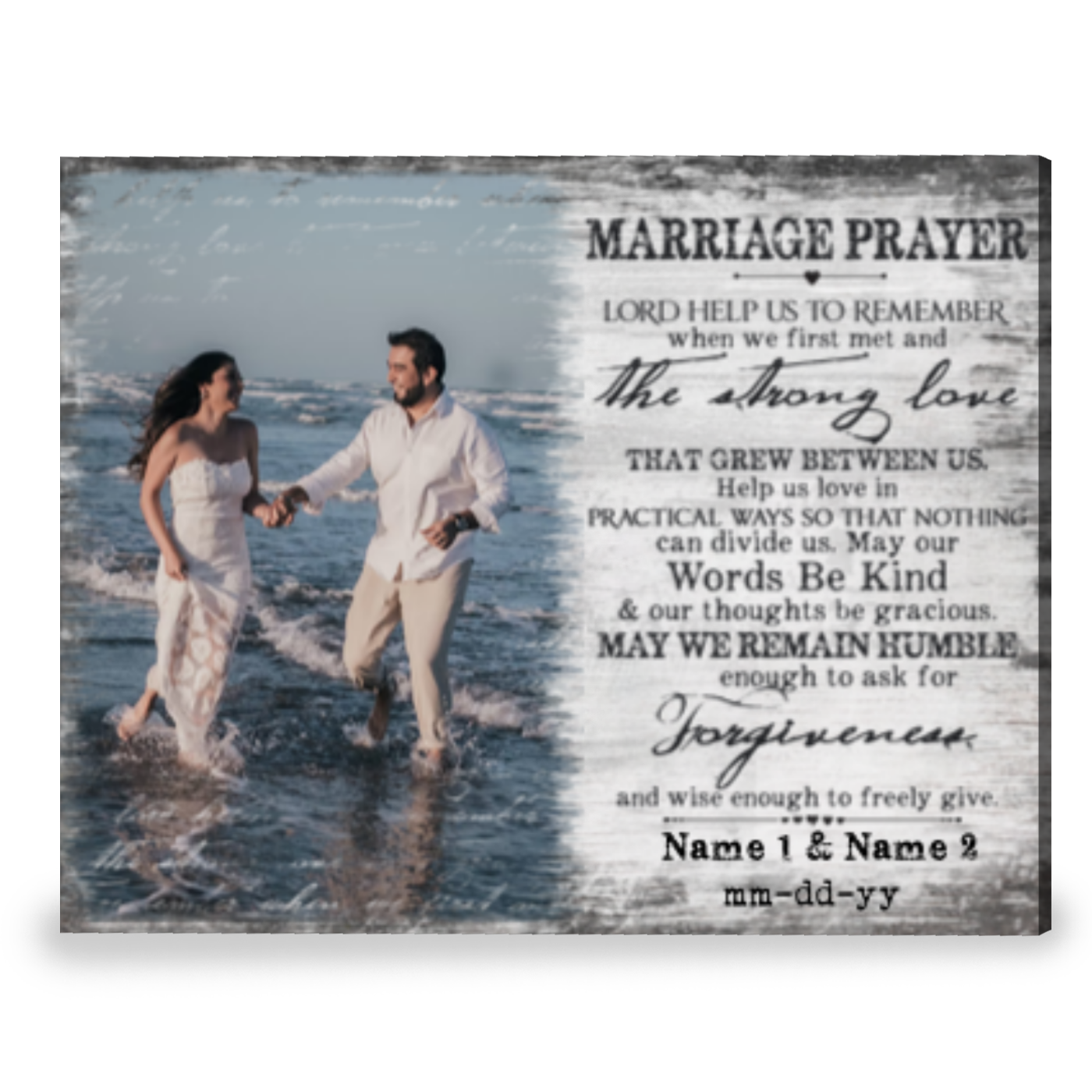 Personalized Gift For Wedding Shower Marriage Prayer Canvas Wall Art