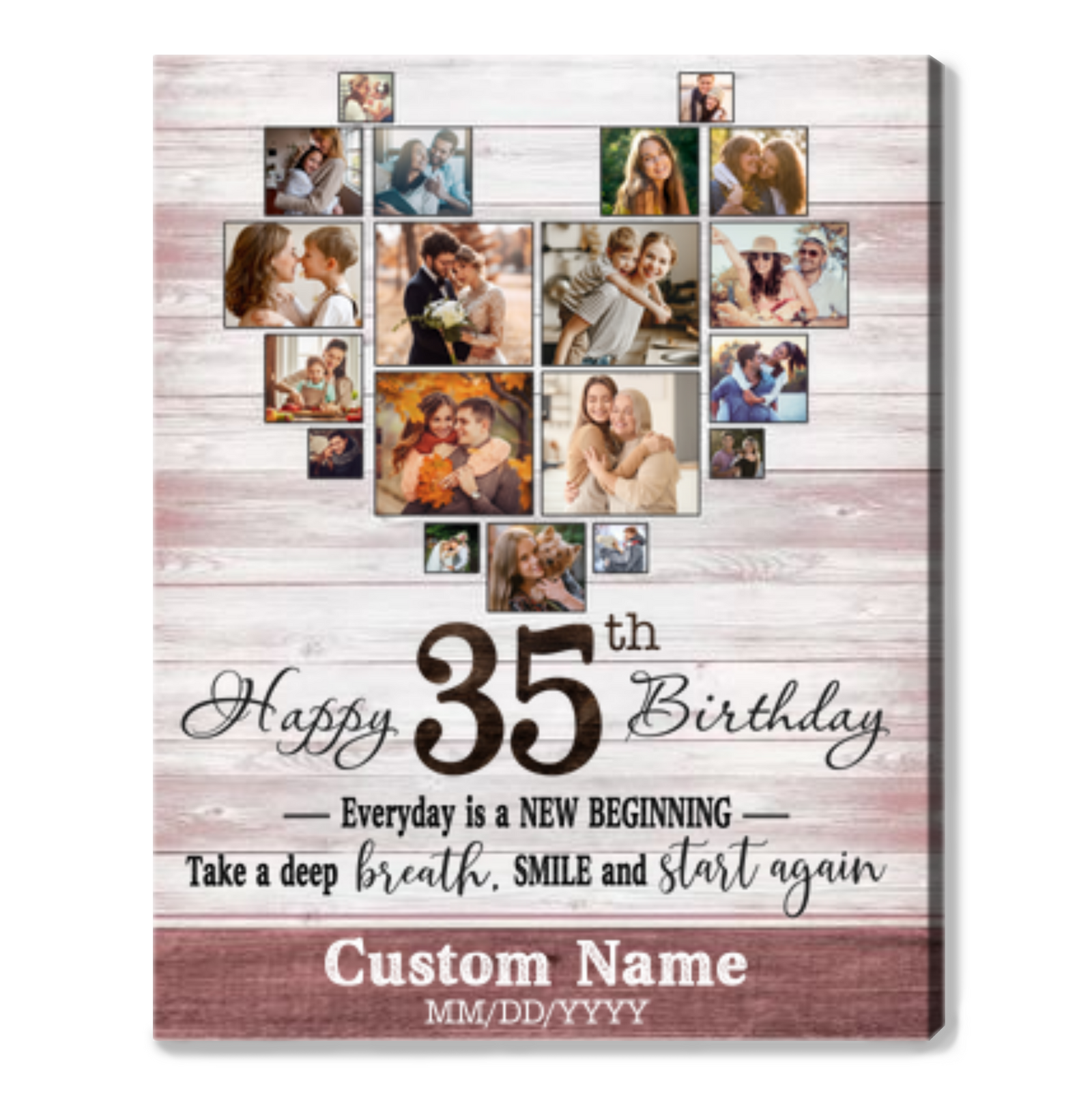 Personalized 35th Birthday Gift Idea Photo Canvas Print For 35th Birthday