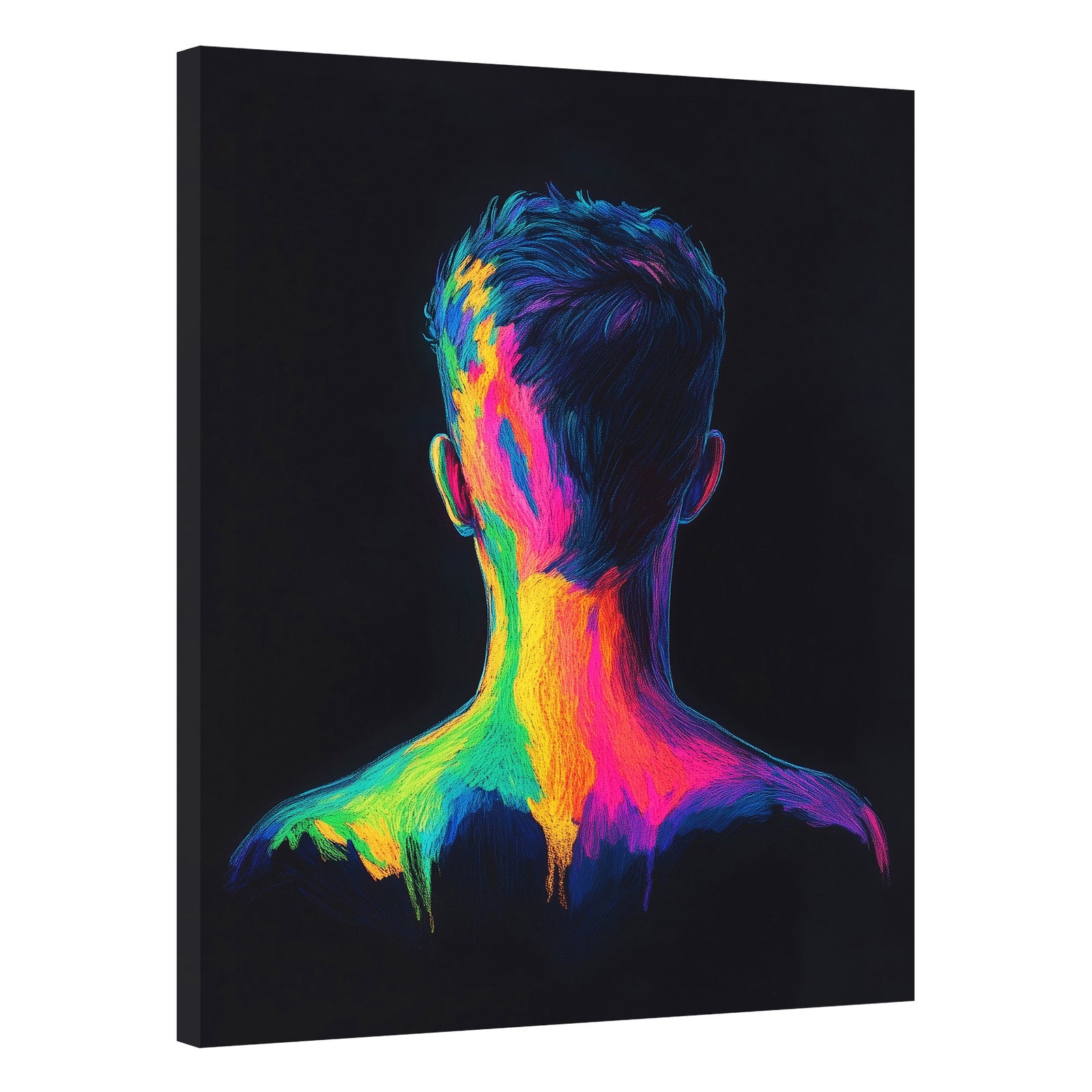 Pop Art Man Back Portrait Canvas Wall Art