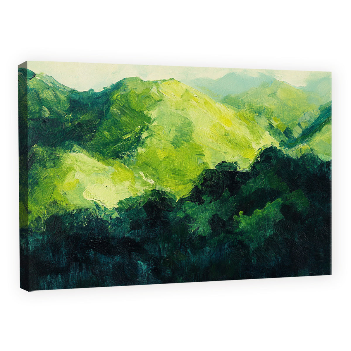 Abstract Green Landscape Mountain Wall Art