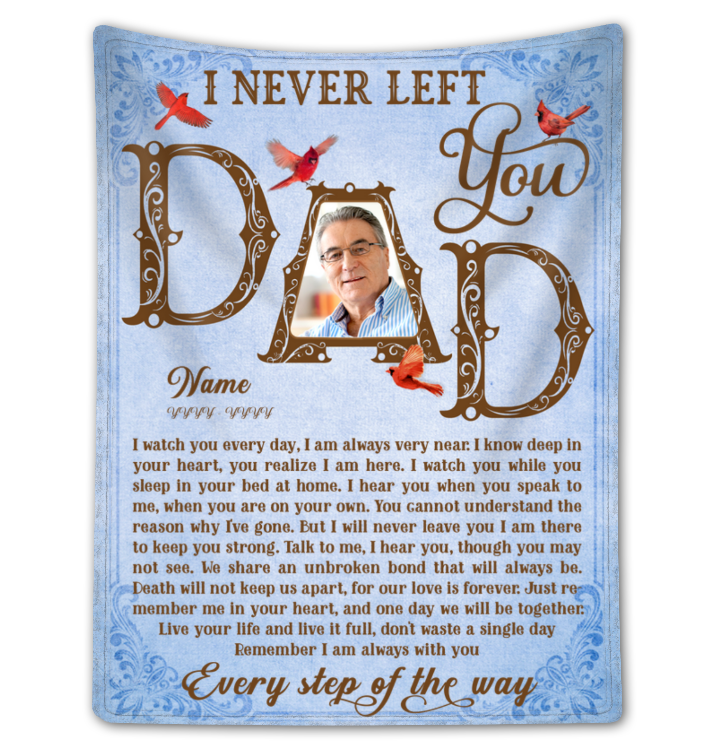 Personalized Memorial Dad Blanket Remembrance Gift For Loss Of Loved One