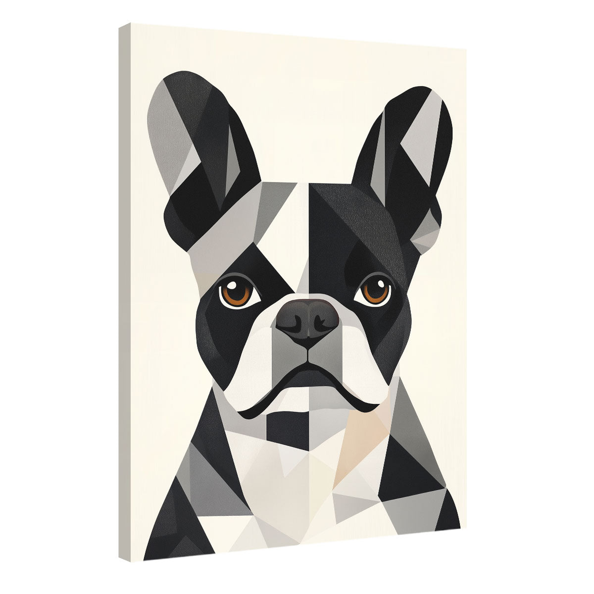 Geometric Art Bulldog Animal Wall Art Decor