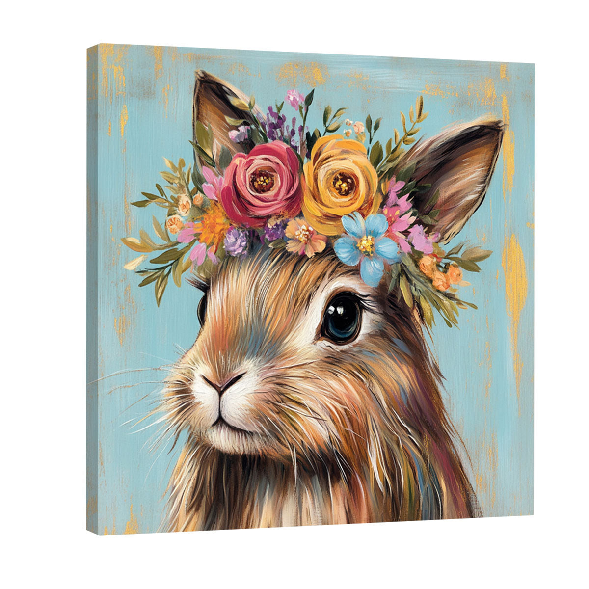 Cute Rabbit Animal Oil Painting Canvas Wall Art