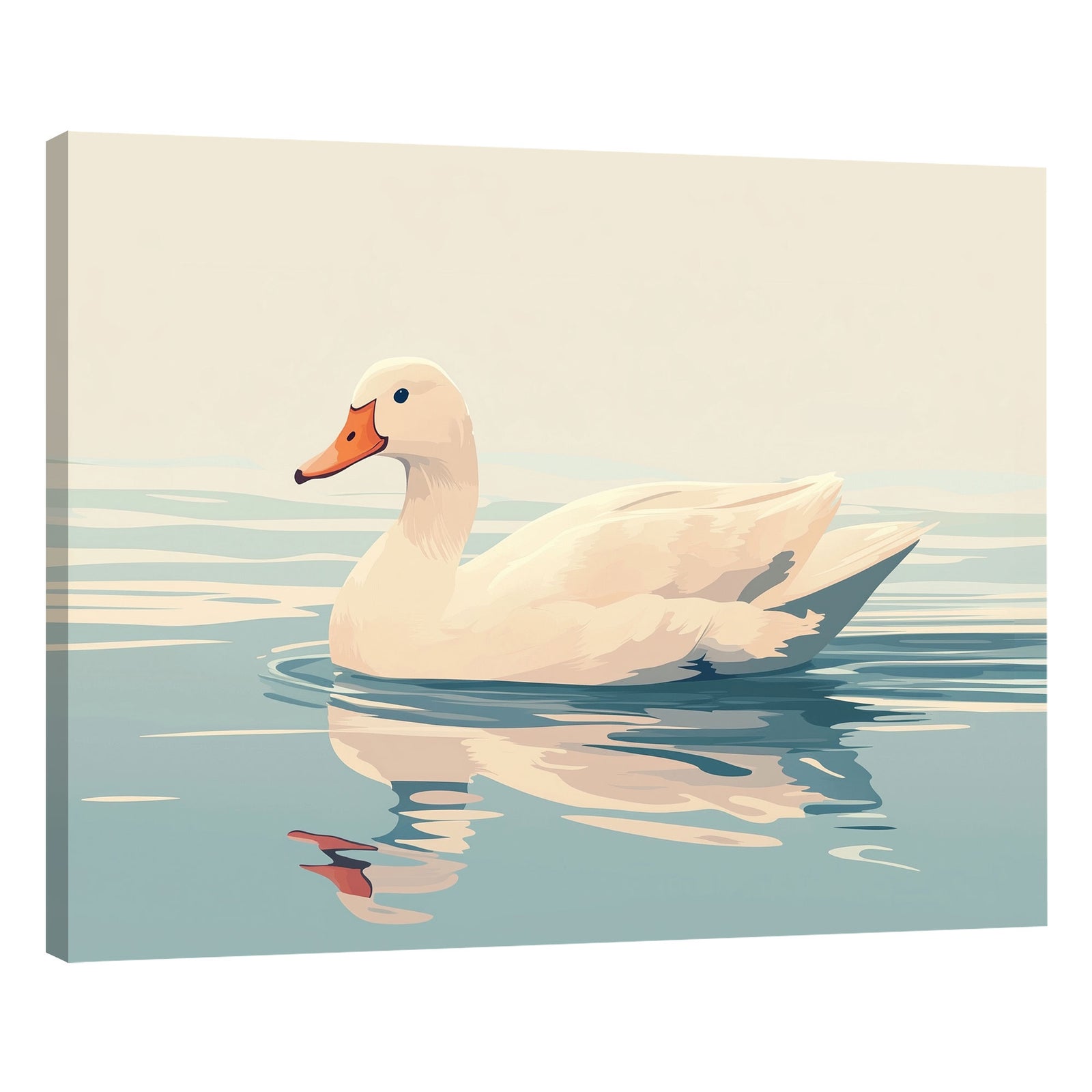 Minimalist Duck Painting Animal Wall Art Decor