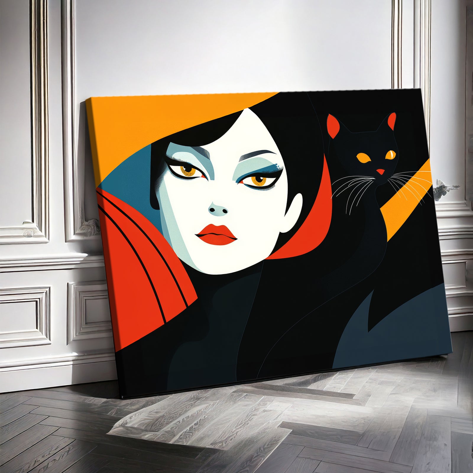 Modern Cat Woman Abstract Wall Art For Your Space